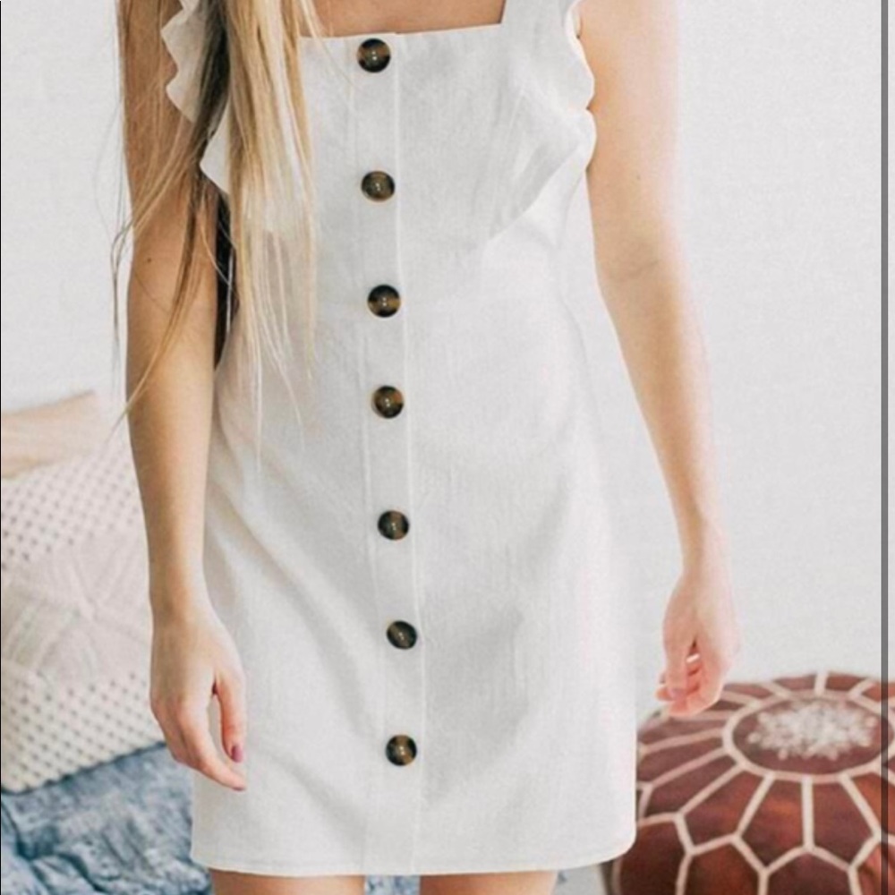 White Button Down Dress